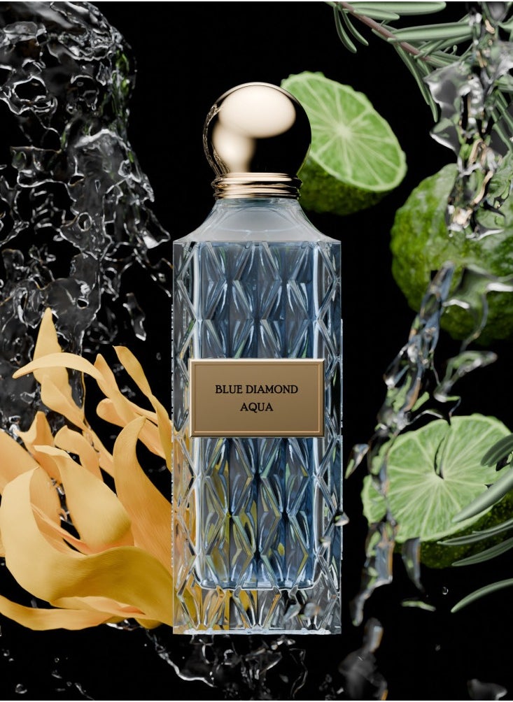 IBRAHEEM AL.QURASHI Ibraheem Al Qurashi Blue Diamond Aqua Eau de Parfum – 200ml | Fresh Aquatic & Woody Fragrance | Long-Lasting Scent with Musk & Incense  - Image 3