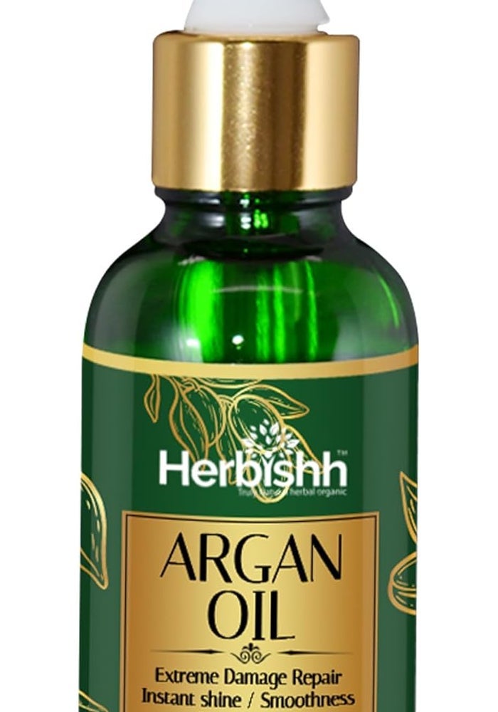 Herbishh Argan Oil for Hair - Deep Conditioning Treatment from Morocco - 30ml - Image 1