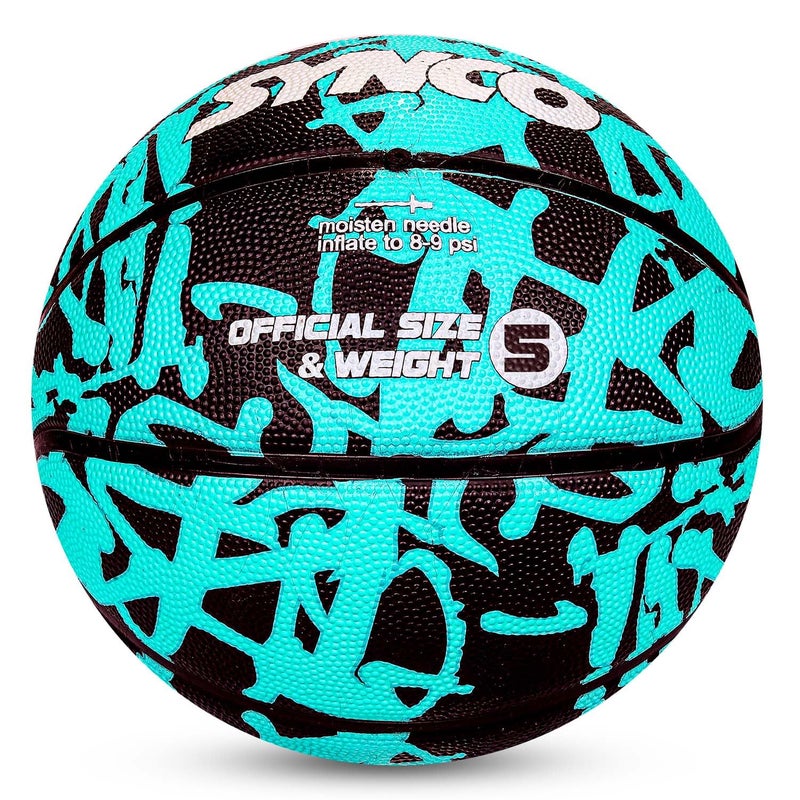 synco Culture Series Basketball (Size-5) | Moulded Technology | 8 Panel | for Indoor & Outdoor Games & Training | Ideal for Boys/Girls Age 9-11 Years (Blue Black) - Image 2
