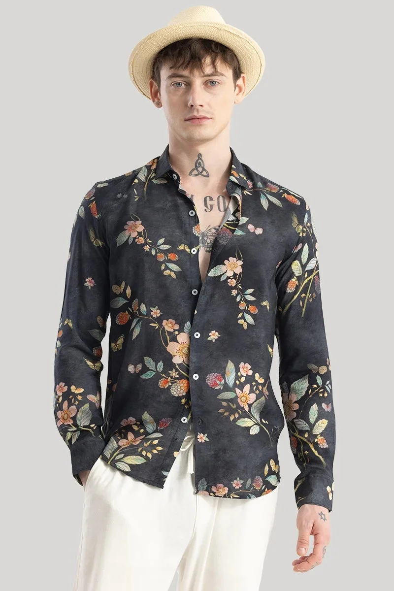 SNITCH Axel Black Floral Shirts