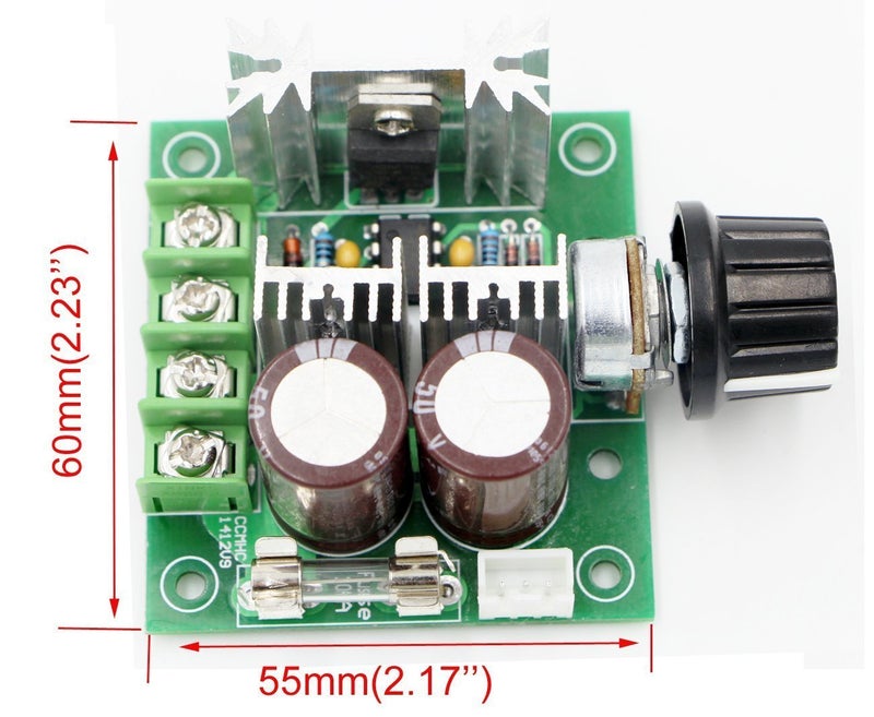 RioRand 12V-40V 10A PWM DC Motor Speed Controller with Knob-High Efficiency, High Torque, Low Heat Generating with Reverse Polarity Protection, High Current Protection - Image 2