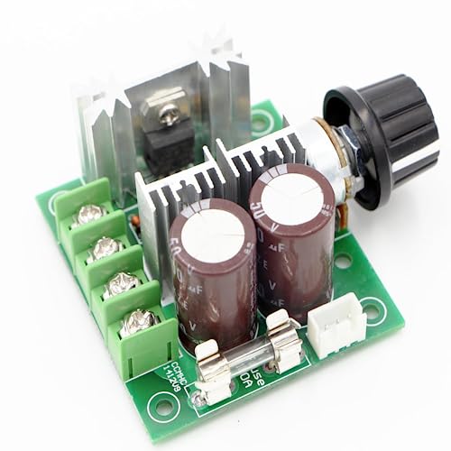 RioRand 12V-40V 10A PWM DC Motor Speed Controller with Knob-High Efficiency, High Torque, Low Heat Generating with Reverse Polarity Protection, High Current Protection - Image 1