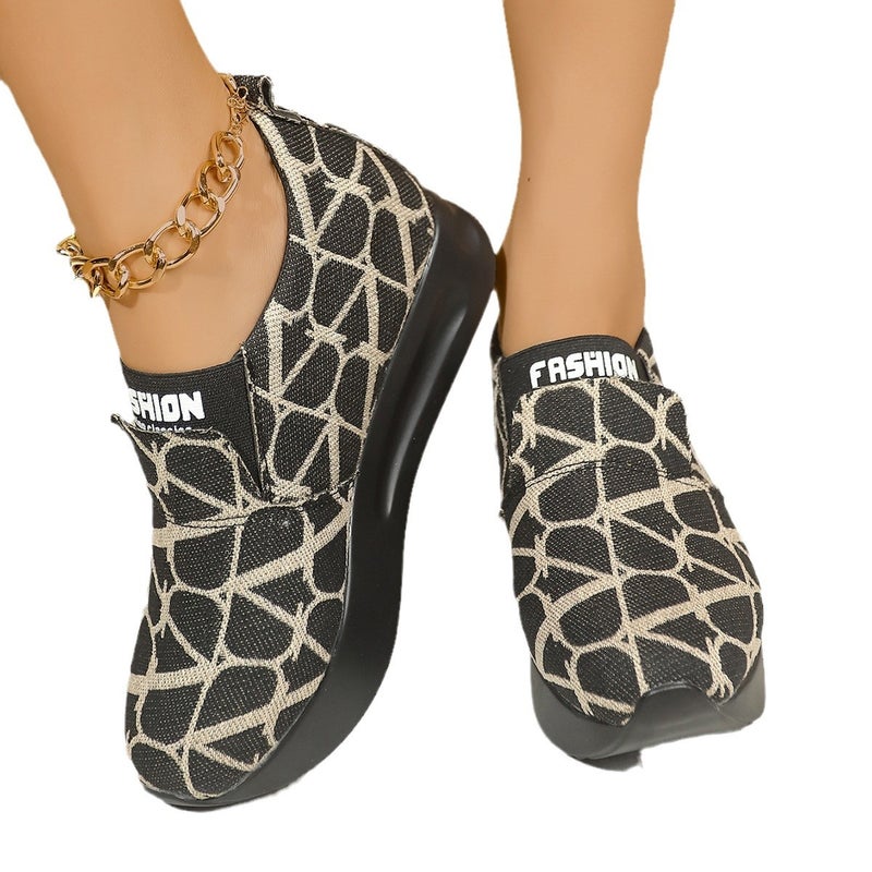 Wedge Heel Thick Bottom Pedal Breathable Sports Casual Shoes - Image 3