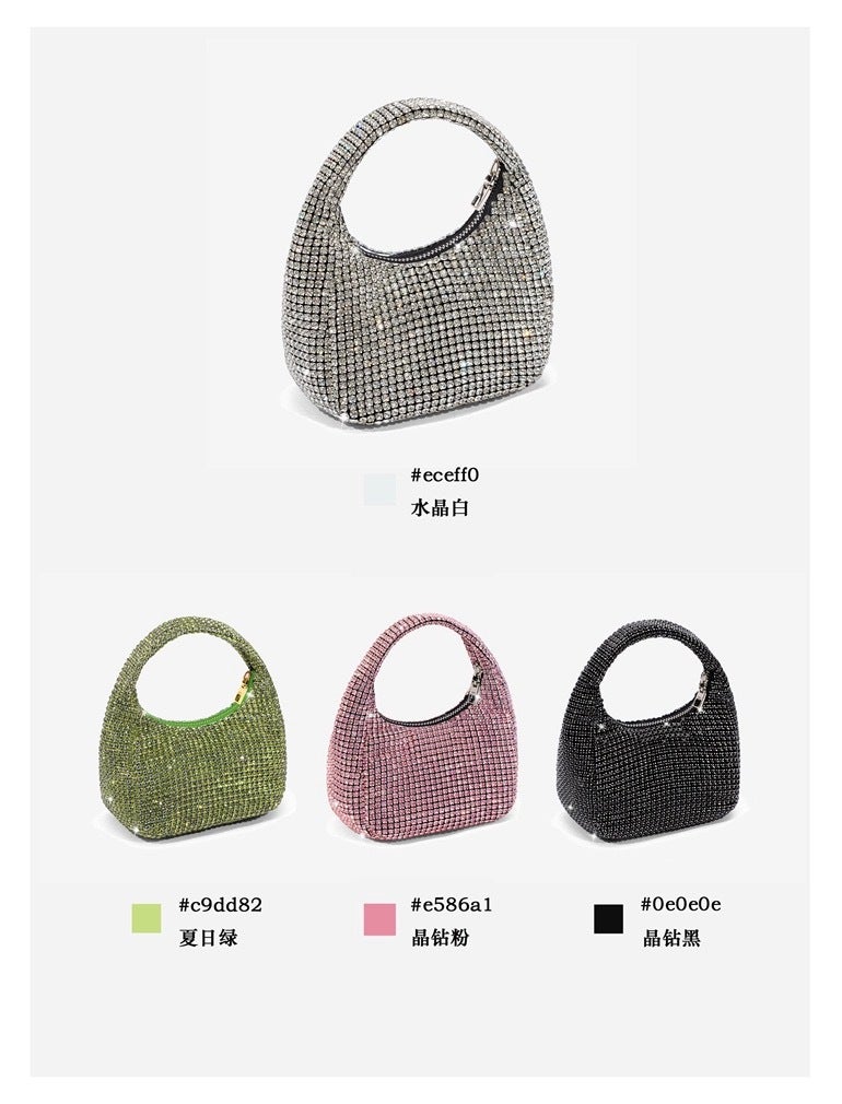 2024 Glittering Fashion Luxury Handbag for Women Silver 