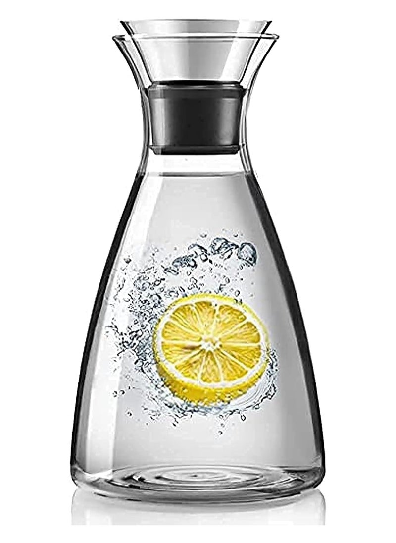 AUTOYSUR 37/54 Oz Glass Drip-free Carafe with Stainless Steel Flip-top Lid, Hot and Cold Glass Water Pitcher, Tea/Coffee Maker, Iced Tea, Beverage Pitcher As Well As for Decanting,Serving Wine (1600 ml / 54oz)  - Image 2
