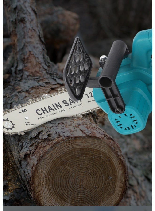 WINSEE Wireless electric brushless chainsaw, 12 inches in length, equipped with 2 batteries, chain, 1 guide plate and charger. It is an electric chainsaw suitable for wood cutting and pruning branches. - Image 2