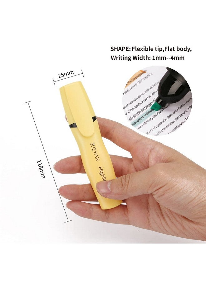 ZEYAR Aesthetic Highlighter Pen, Chisel Tip Marker Pen, Ap Certified， Assorted Colors, Water Based, Quick Dry, Cute Highlighters, Patented Product (6 Macaron Colors) - Image 2