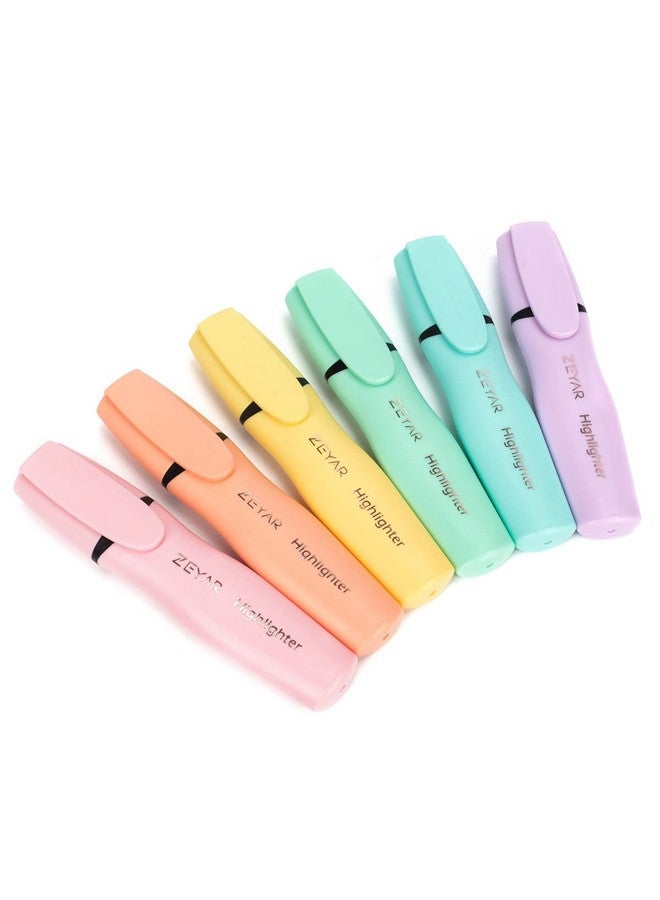 ZEYAR Aesthetic Highlighter Pen, Chisel Tip Marker Pen, Ap Certified， Assorted Colors, Water Based, Quick Dry, Cute Highlighters, Patented Product (6 Macaron Colors) - Image 1