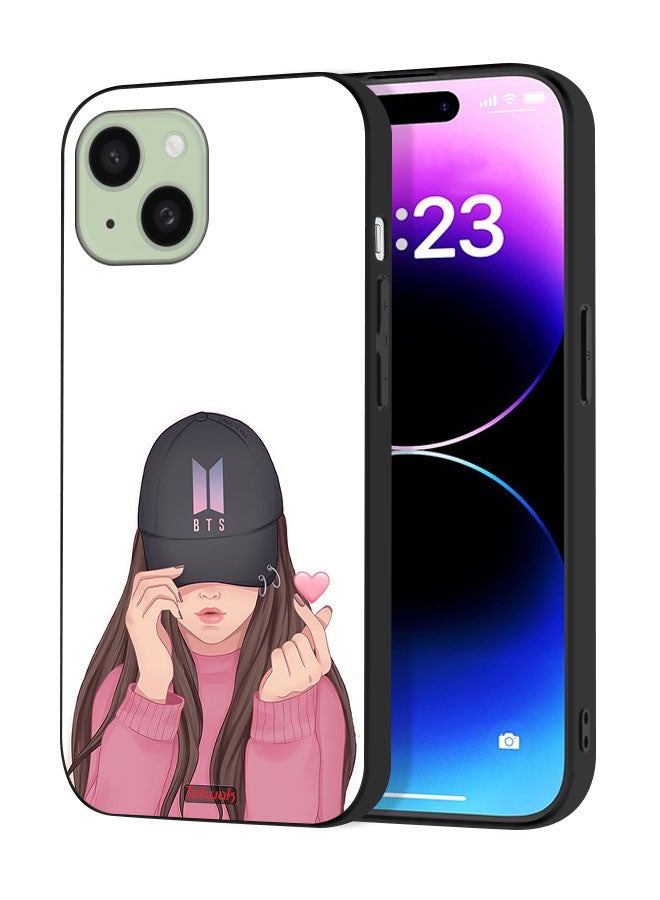 Tolwak Apple iPhone 15 Protective Case Cover Girl Making Snap - Image 1