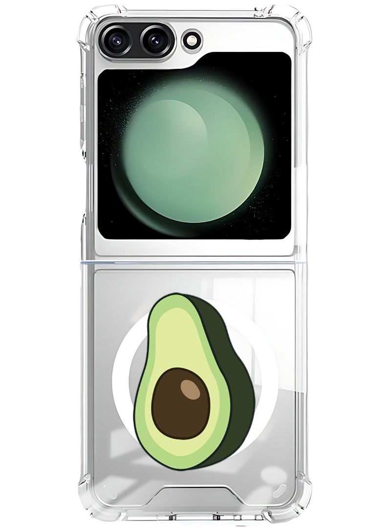 Theodor Magnetic Case for Samsung Galaxy Z Flip 5 Compatible with MagSafe Wireless Charging, Shockproof Phone Bumper Cover Avacado - Image 1