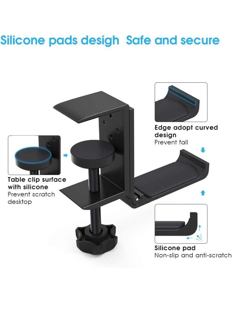 Uwals Headphone Holder, Under Desk Headphone Stand Foldable Gaming Headset Hanger Mount Universal Metal Earphone Holder Hook - Image 5