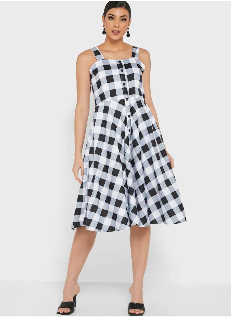 The Label Life Gingham Pleated Dress