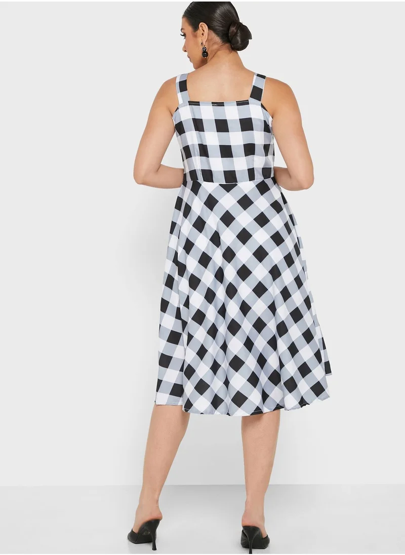 The Label Life Gingham Pleated Dress