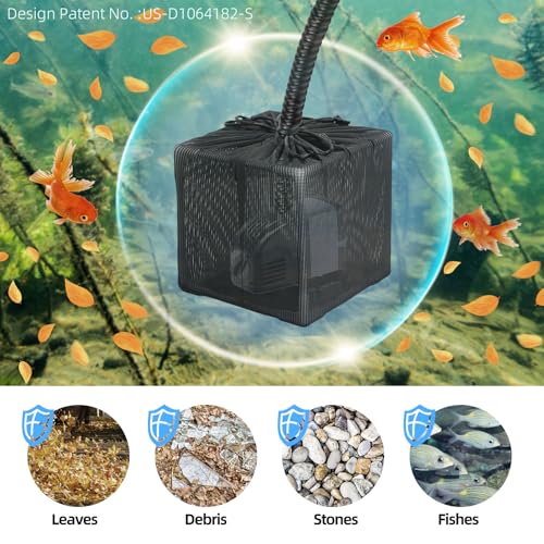 Fineday Pond Filter, Anti-Clogging Cube Outdoor Mesh Water Pump Barrier Bag Box Basket (10 inch) - Image 3