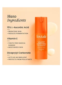 foxtale Foxtale 15% Vitamin C Face Serum for Glowing Skin   Pure L Ascorbic Acid and Vitamin E   Brightening Serum for Dark Spots Dull Skin Uneven Skin Tone All Skin Types  30 ml  - Image 3