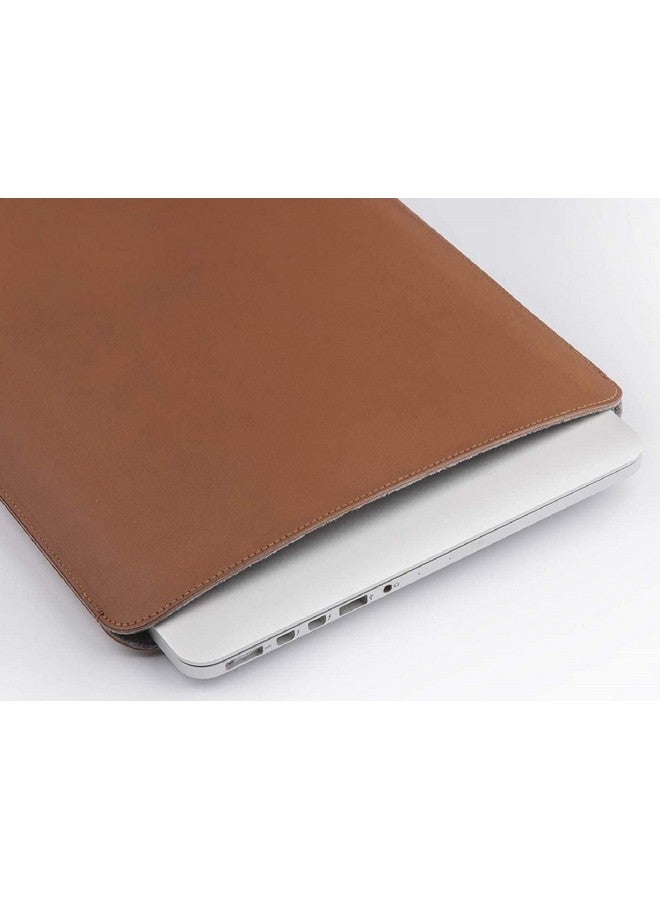 CONTACTS 13-13.3 inches Laptop Sleeve Compatible for MacBook Pro/MacBook Air and All Other laptops Under 13.3" Pu Leather - Tan - Image 3