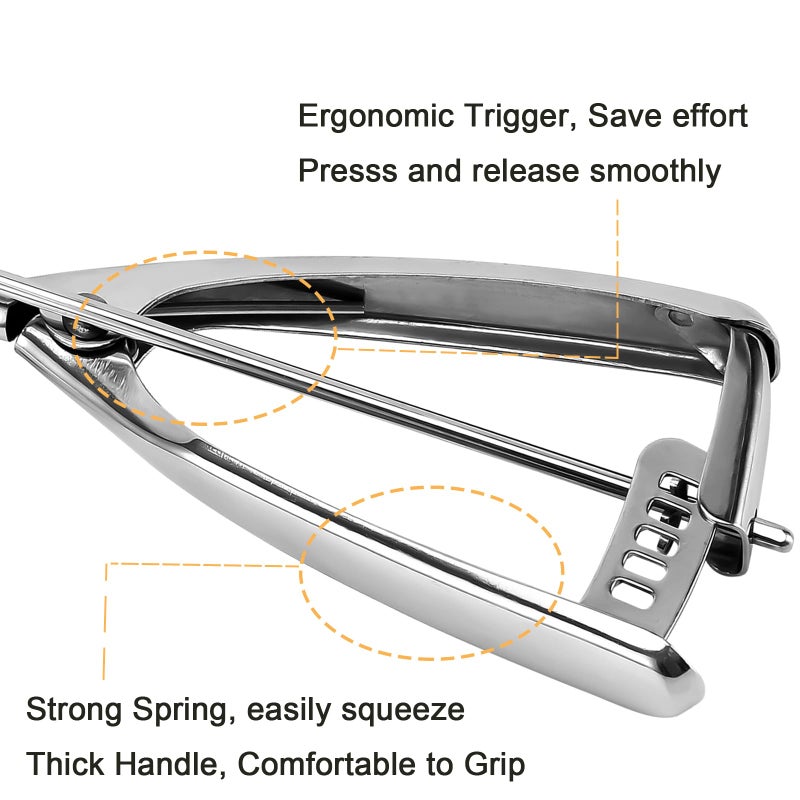 Saebye Small Cookie Scoop, 1 tablespoon/ 15 ml, 1 13/32 inches / 36 mm Ball, 18/8 Stainless Steel, Secondary Polishing - Image 5
