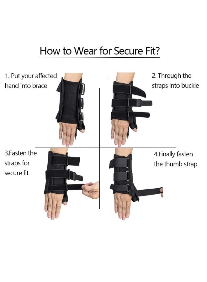Left Wrist and Thumb Support Brace – Breathable, Flexible Material – Adjustable Velcro Straps – Unisex - Image 2