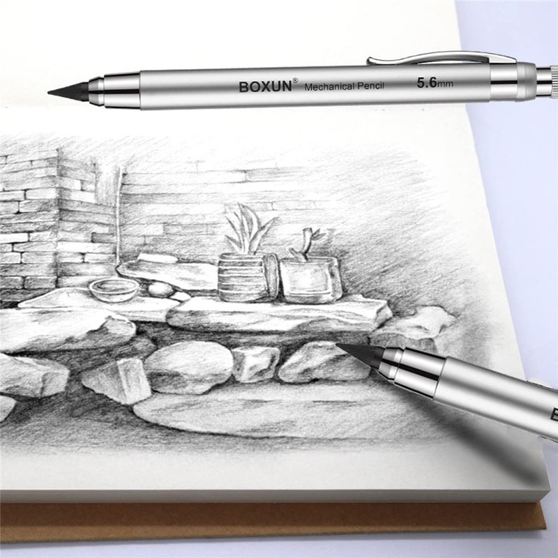 BOXUN 5.6 MM Lead Holder, Clutch Pencils for Draft Drawing, Shading, Crafting, Art Sketching, Wood Working, Pack of 2 Pieces - Image 5