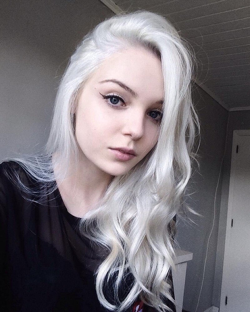 Krisah 20 inch Straight Long Hair Wig Accessories Artificial Hair for Cosplay/Photo Shop Party Props/Fun Hair for Dressing (Silvery White Straight) - Image 5