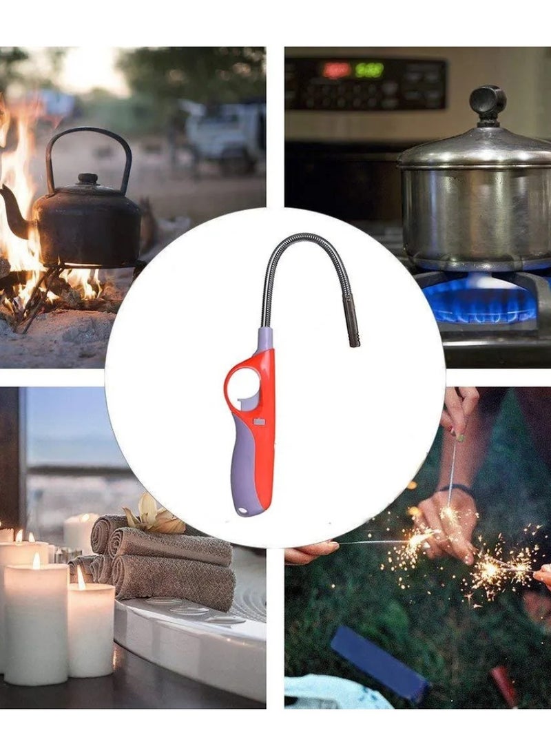 JIHAM BBQ Lighter 360 Degree Windproof Flameless Flexible Long Neck Adjustable Flame Gas Lighter Multicolor  - Image 2
