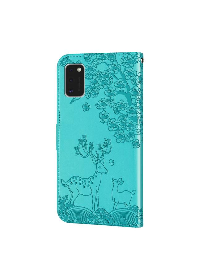 S-TOP Case For Samsung Galaxy A41 Sika Deer Embossing Pattern Horizontal Flip PU Leather Case with Holder & Card Slot & Wallet & Photo Frame - Image 3