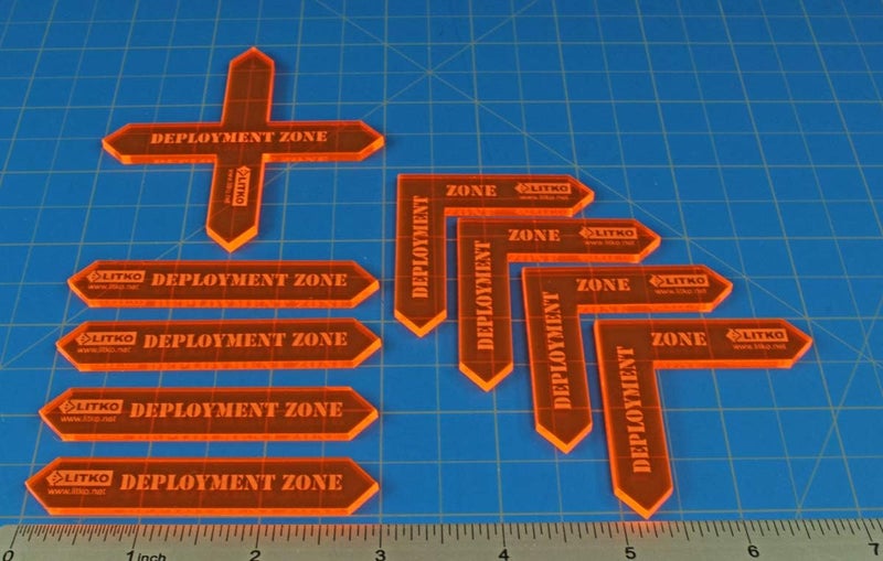 LITKO Deployment Zone Template | Compatible with Warhammer 10th Edition | WH40Kv10 | 10 Pack (Fluorescent Orange) - Image 3