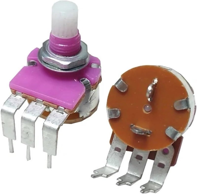 5pcs Single Potentiometer WTH148 with Switch 15mm B10K B100K B500K for Amplifier Audio 10k 100k 500k(500K Ohm) - Image 1