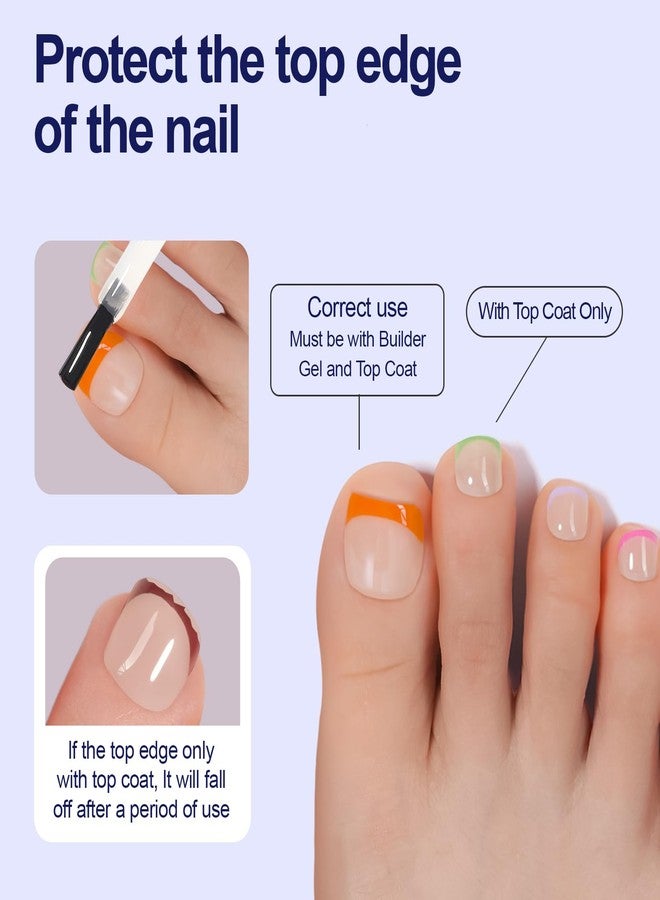 Misssix Press On Toe nails Short, 150Pcs French Toenail Tips, Square Soft Gel Fake Toe Nail Tips Extensions for Women Nail Art DIY 15 Sizes - Image 4