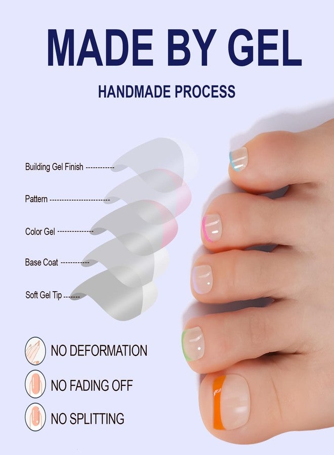 Misssix Press On Toe nails Short, 150Pcs French Toenail Tips, Square Soft Gel Fake Toe Nail Tips Extensions for Women Nail Art DIY 15 Sizes - Image 5