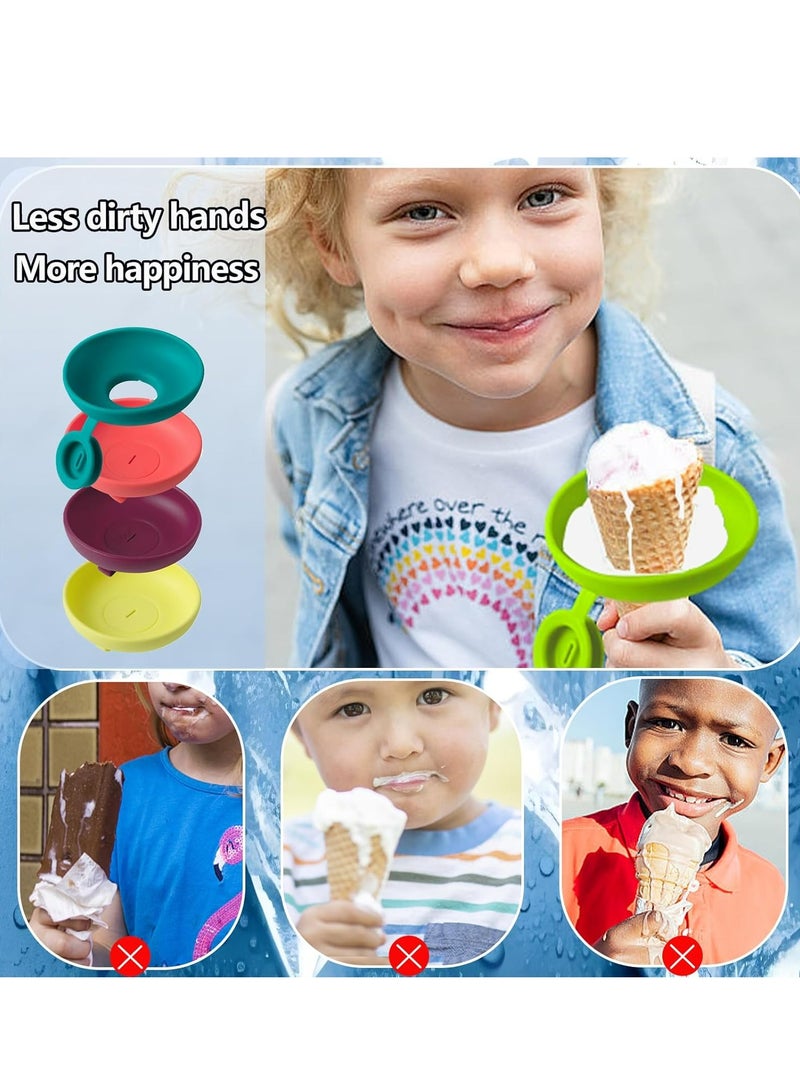 4-Pack Reusable Silicone Popsicle Holders for Kids - 4 Colors, Ideal for Summer & Birthdays