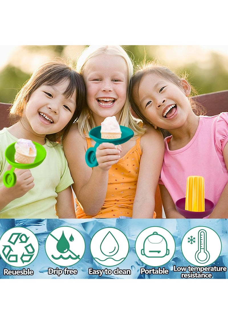4-Pack Reusable Silicone Popsicle Holders for Kids - 4 Colors, Ideal for Summer & Birthdays