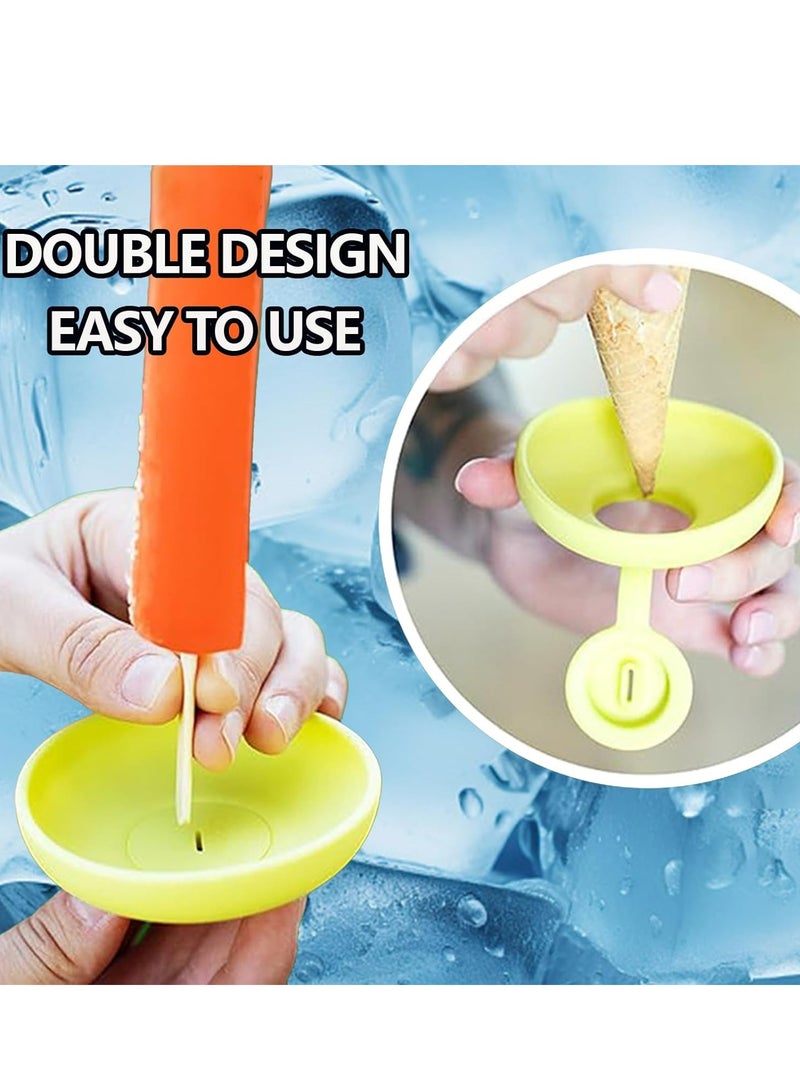 4-Pack Reusable Silicone Popsicle Holders for Kids - 4 Colors, Ideal for Summer & Birthdays