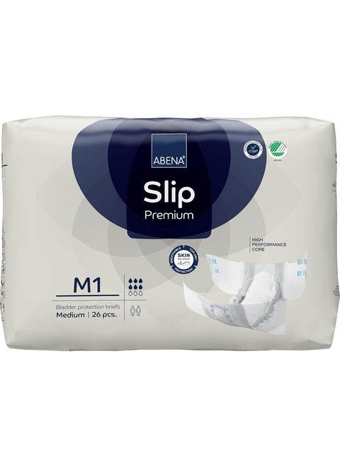 Abena Slip Premium Incontinence Briefs, Level 1, (Medium to Large Sizes), Medium, 26 Count