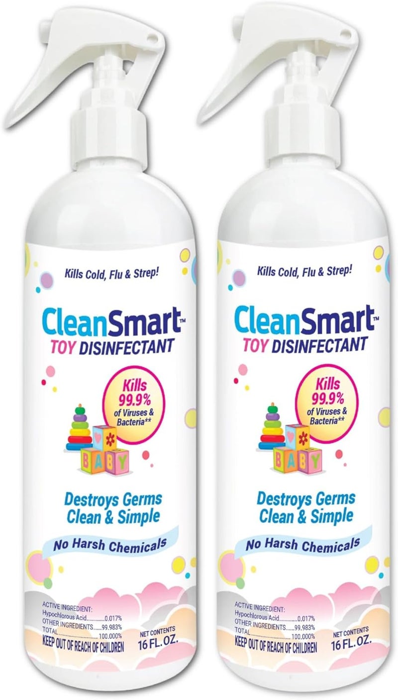 CleanSmart Toy Disinfectant Spray Kills 99.9% of Viruses and Bacteria, Rinse Free, 16 oz Bottle, (Pack of 2) - Image 1