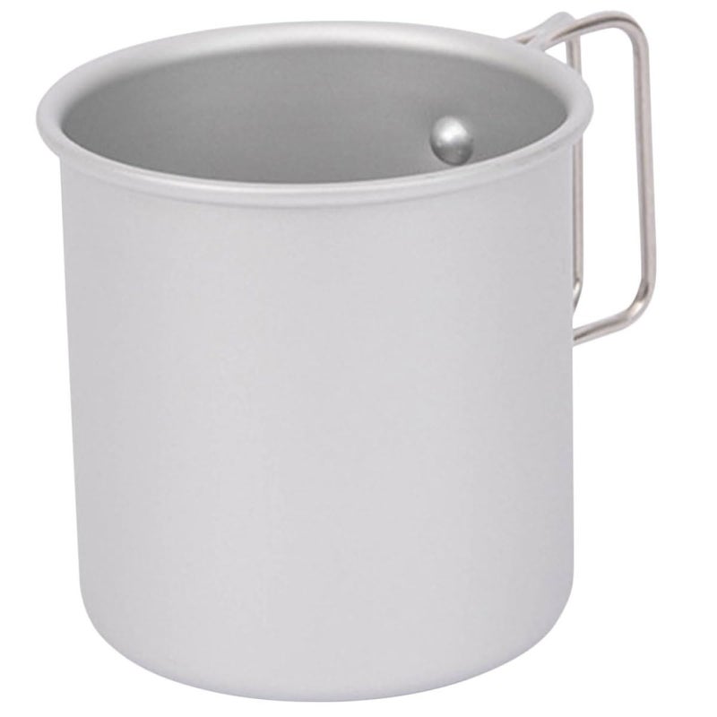 Collapsible Camping Cup with Handle Lightweight Aluminum Alloy Foldable Mug for Outdoor Hiking Picnic Silver - Image 2