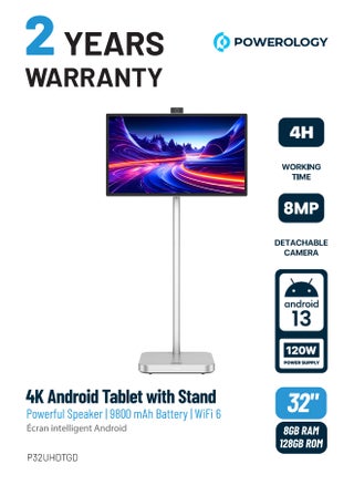 32" 4K Android Tablet - Silver