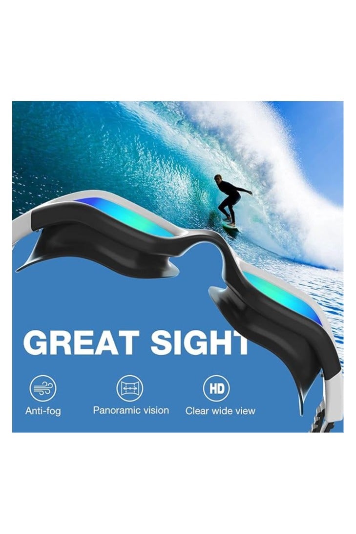 Generic Swimming Goggles Polarized Lenses Anti Fog Anti UV Waterproof Clear Vision Easy Adjust Soft Bridge for Men Women Adults Teens - Image 2