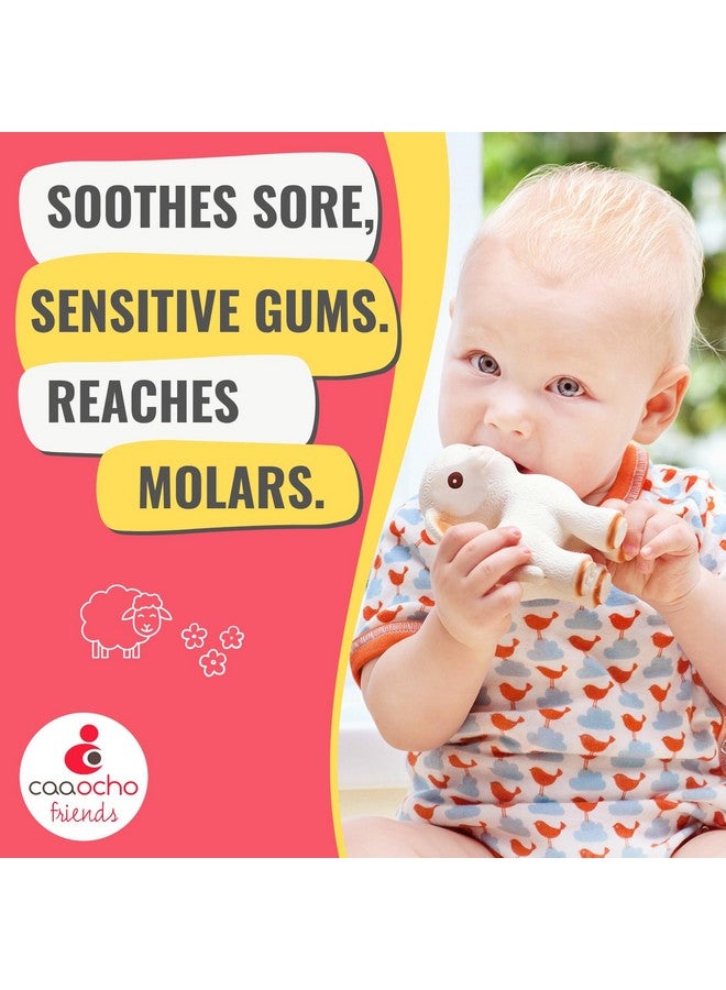 CaaOcho Pure Natural Rubber Teething Baby Toy Mia The Lamb Teether For Babies Bpa Free Baby Toy All Natural Teething Toys For Babies 06 Safe And Fun Molar Teether Toy - Image 4