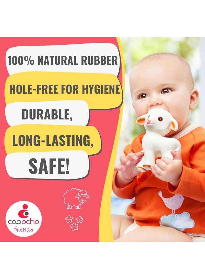 CaaOcho Pure Natural Rubber Teething Baby Toy Mia The Lamb Teether For Babies Bpa Free Baby Toy All Natural Teething Toys For Babies 06 Safe And Fun Molar Teether Toy - Image 3