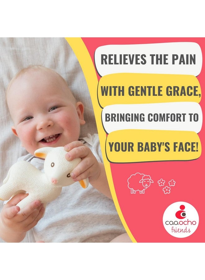 CaaOcho Pure Natural Rubber Teething Baby Toy Mia The Lamb Teether For Babies Bpa Free Baby Toy All Natural Teething Toys For Babies 06 Safe And Fun Molar Teether Toy - Image 5