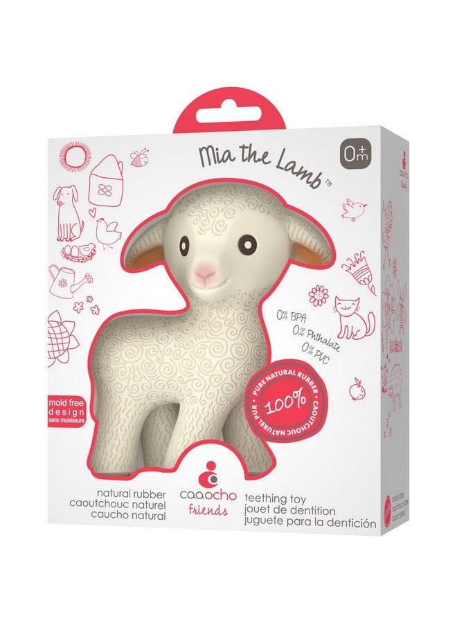 CaaOcho Pure Natural Rubber Teething Baby Toy Mia The Lamb Teether For Babies Bpa Free Baby Toy All Natural Teething Toys For Babies 06 Safe And Fun Molar Teether Toy - Image 1
