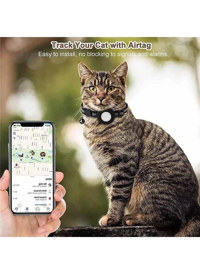 Generic - Airtag Cat Collar  Air tag Cat Collar with Bell and Safety Buckle in 3/8" Width Reflective Collar with Waterproof Airtag Holder Compatible with Apple Airtag for Cat Dog Kitten Puppy (Red) - Image 1