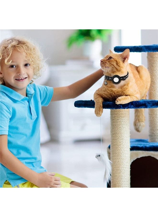 Generic - Airtag Cat Collar  Air tag Cat Collar with Bell and Safety Buckle in 3/8" Width Reflective Collar with Waterproof Airtag Holder Compatible with Apple Airtag for Cat Dog Kitten Puppy (Red) - Image 1