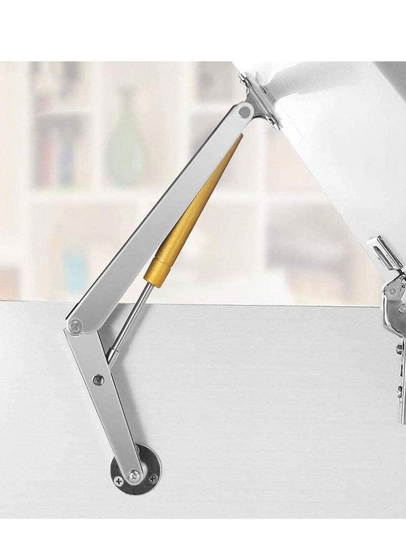 SYOSI 2PCS Gas Spring Lid Support Hinge 150N Strut Soft Close Heavy Duty Stay for Kitchen Cabinet Door Cupboard Toy Box Pneumatic Stop Sliver - Image 4