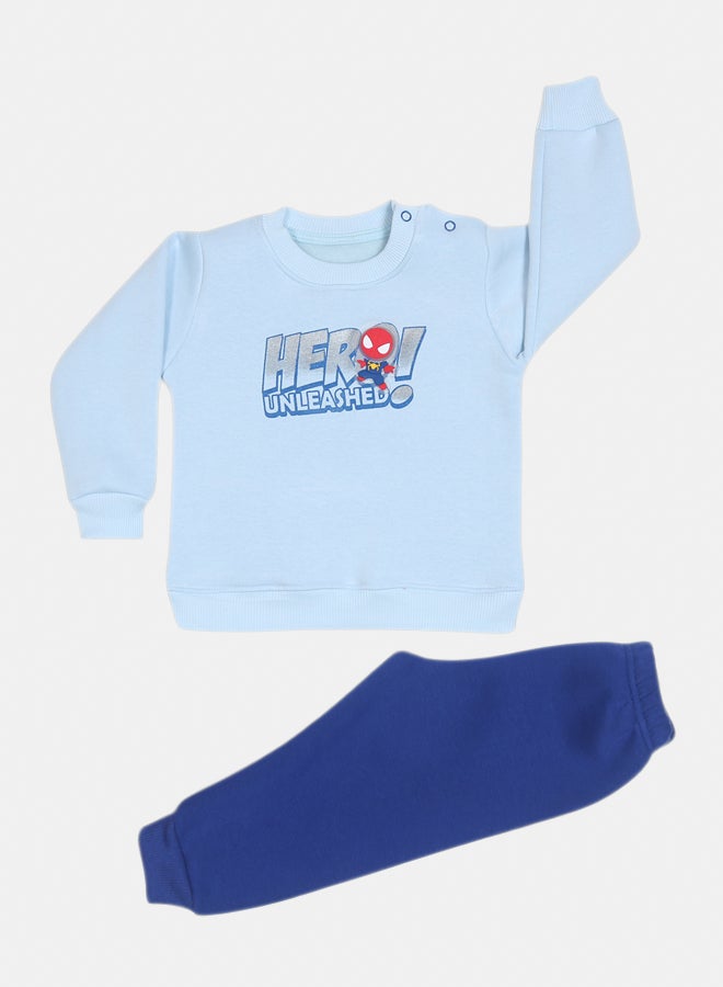 JOCKEY Baby Boy Inner Fleece Spider Hero Print Winter Pajama Set