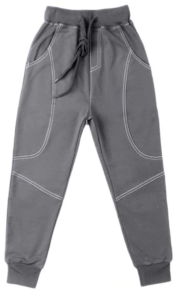 BINPAW Kids Cotton Fleece Pull On Active Sports Basic Jogger Sweat Pants for Little Boys & Big Boys, Grey, Age 13T-14T (13-14 Years) = Tag 170 - Image 3