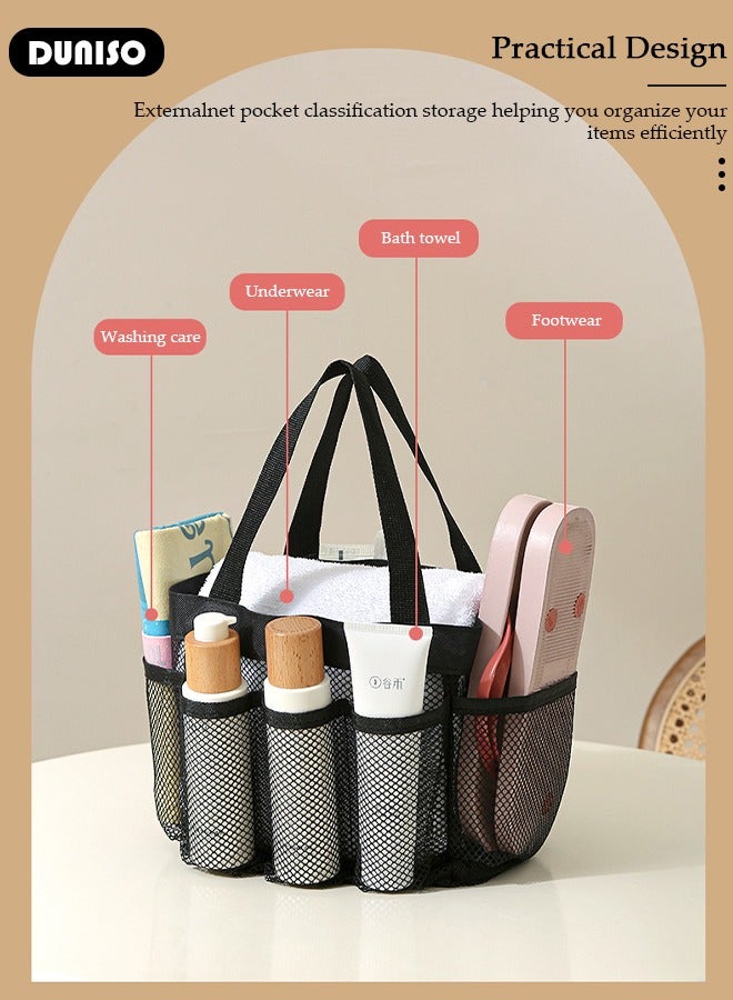DUNISO 3 PCS Mesh Beach Bag, Mesh Storage Bag with Zipper and Multiple Pockets, Item Management Storage Bag Set for Travel, Vacation, Gym, Shopping and More - Image 2