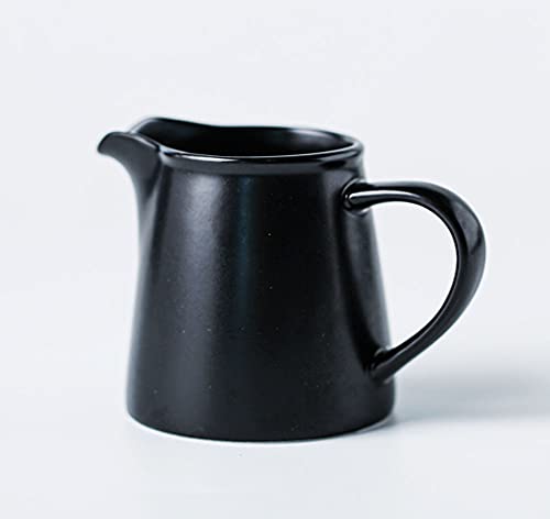 RockTrend Black Mini Simple Ceramic Coffee Milk Creamer Pitcher with Handle, Set of 2 - Image 5
