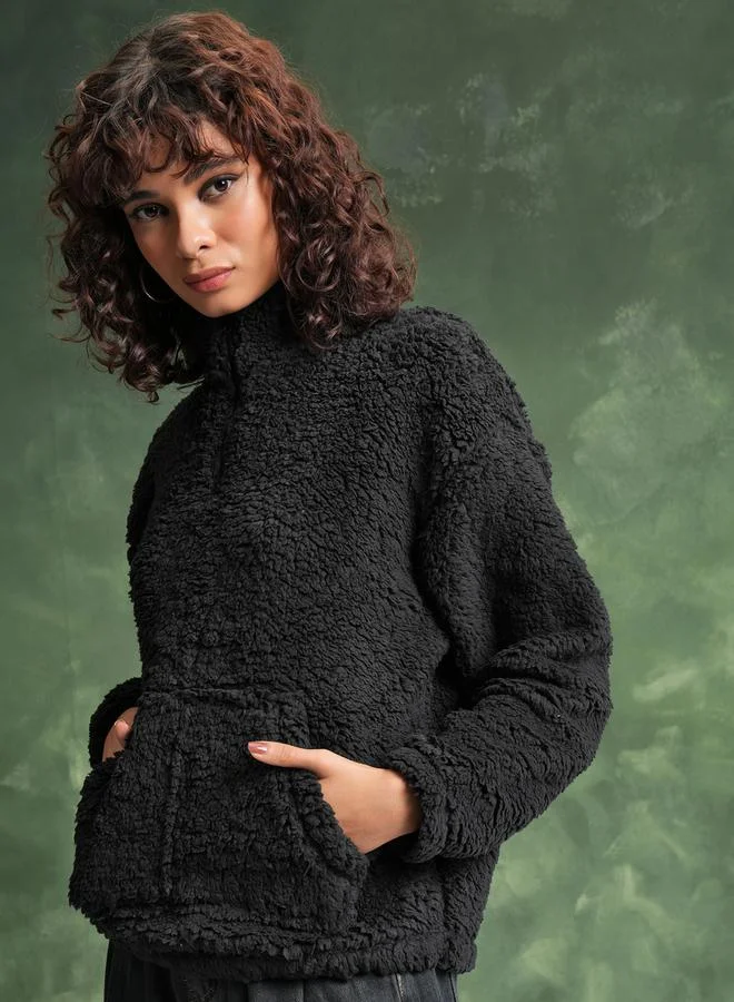 Tokyo Talkies Tokyo Talkies Textured Drop Shoulder Oversized Sweatshirt